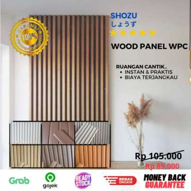 WOOD PANEL 3D WPC Wallpanel PVC Kayu warna W14 wave grey