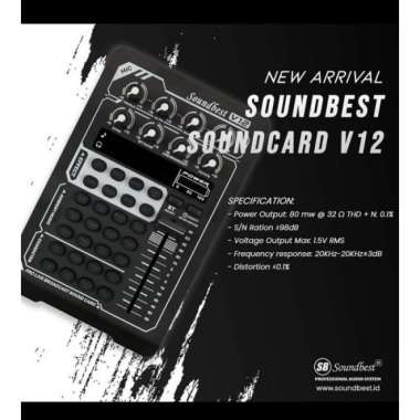 ORIGINAL SOUNDCARD SOUNDBEST V12 / V12 LIVE STREAMING YOUTUBE BIGOLIVE ukuran Soundcard V12
