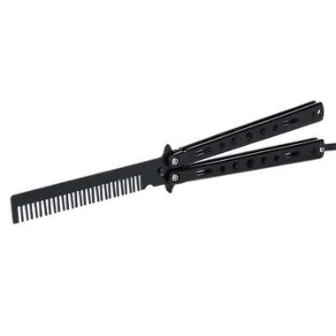 Sisir Besi Lipat Butterfly Knife Sisir Bela Diri Balisong Benchmade hitam black