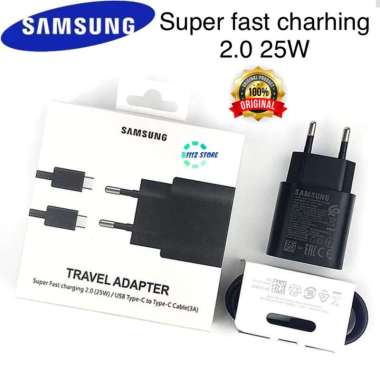 samsung fast charger type C to C original 100% - charger samsung hitam