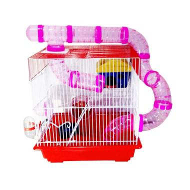 Jual WYD K17 Kandang Hamster Terowongan - Merah [2 Tingkat 