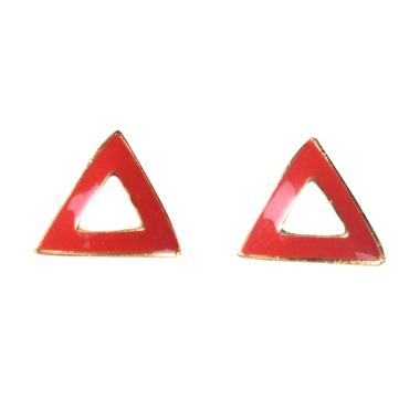 Jual 1901 Jewelry G0240033 Triangle Studs Giwang - Red 