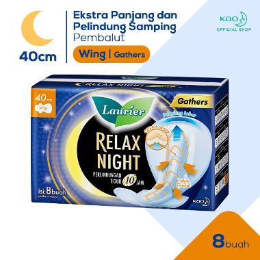 Promo Harga Laurier Relax Night Gathers 40cm 8 pcs - Blibli