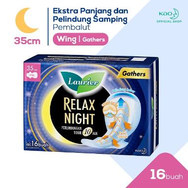 Promo Harga Laurier Relax Night Gathers 35cm 16 pcs - Blibli