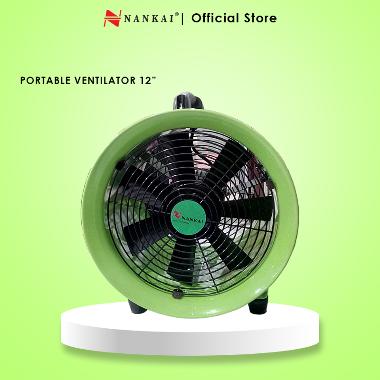 Portable Ventilator Exhaust Fan Hijau Kipas Angin Industri [12 Inch] Nankai