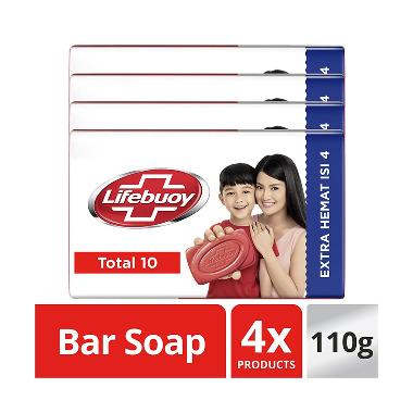 Promo Harga Lifebuoy Bar Soap Total 10 per 4 pcs 110 gr - Blibli