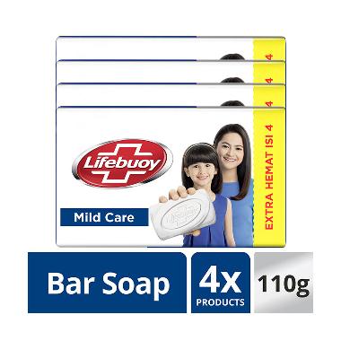 Promo Harga Lifebuoy Bar Soap Mild Care per 4 pcs 110 gr - Blibli