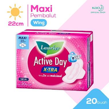 Promo Harga Laurier Active Day X-TRA Wing 22cm 20 pcs - Blibli