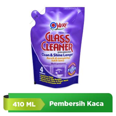 Yuri Fresh Lilac Glass Cleaner Pembersih Kaca Pouch [410 mL]