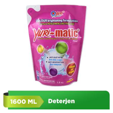 Yuri Matic Floral Detergent Colour Cemerlang Cairan Pencuci Pakaian [1.6 Kg]