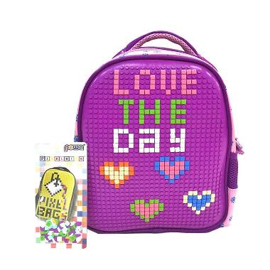 Powa 888 Lego Pixel Bag Backpack Tas Ransel Anak Sekolah - Purple