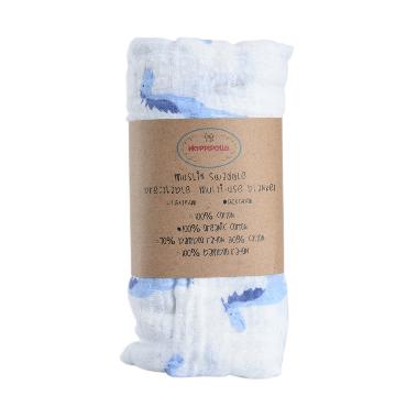 Hoppipollakids Animal Series Blue Horse Bedong Bayi