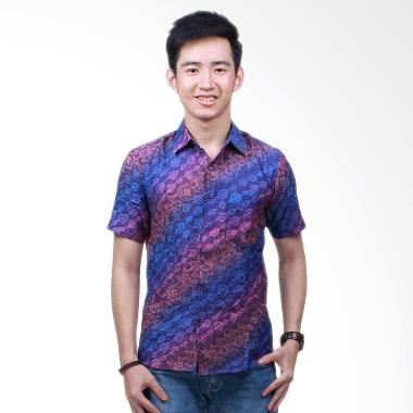 Parama Lily Slim Fit Kemeja Batik Lengan Pendek - Ungu