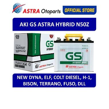 Aki GS ASTRA Hybrid N50Z Mobil New Dyna, ELF, Colt Diesel, Fuso, dll