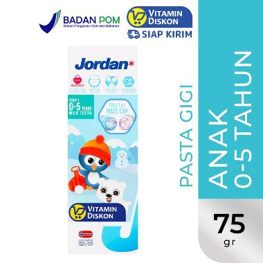 Jordan Kids Toothpaste Milk Teeth Step 1 (0-5 Years) 75 G | Pasta GIgi Anak Usia 0-5 Tahun