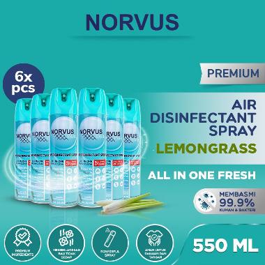 LEMONGRASS 6 X 550ML AIR DISINFECTANT SPRAY - NORVUS