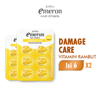 Emeron Hair Vitamin Perawatan Rambut Rusak isi 6 capsuls [2 Pcs]