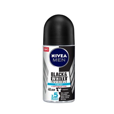 Promo Harga Nivea Men Deo Roll On Black & White Invisible Original 50 ml - Blibli