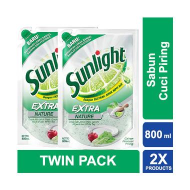 Jual Sunlight Sabun Cuci P   iring Extra Nature Refill [800