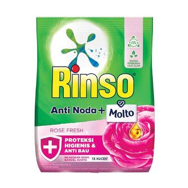Promo Harga Rinso Anti Noda Deterjen Bubuk + Molto Pink Rose Fresh 770 gr - Blibli