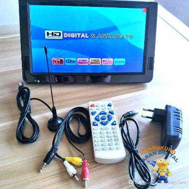 Portable TV Digital Monitor 10.2 Inch DVB-T2 Analog HDMI Mini VGA USB cocok untuk konsol game PS3 - 