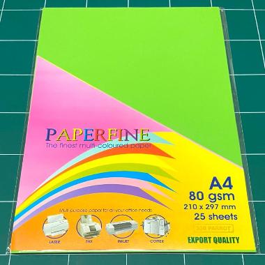 Paperfine Kertas HVS Warna A4 Parrot - Hijau Tua [25 Lembar] Hijau Tua