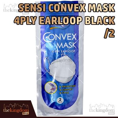 Sensi Convex Mask 4ply Earloop /2 Masker Medis Taraf N95 KN95 3D Sachet Disposable BLACK