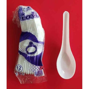 Sendok Plastik Sendok Bebek Plastik Tebal Putih Susu ( 12 Pcs )