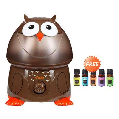 CRANE USA Adorables Oscar the Owl Air Humidifier + Free Essential Liquid (5 pcs)