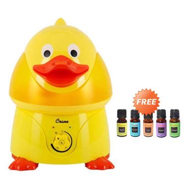 CRANE USA Adorables Duck Cool Mist Humidifier + Free Essential Liquid (5 pcs)