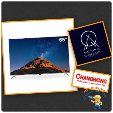 TV LED 65INCH CHANGHONG U65H7A ANDROID SMART TV 4K FRAMELESS TECHNOLOGY hitam silver