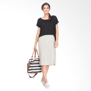 MOOIMOM Casual Maternity & Nursing ... mil Menyusui - Black Grey