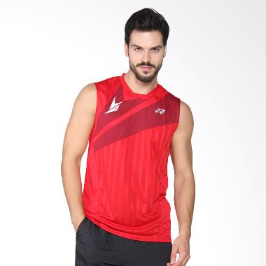 Yonex Lin Dan Men Round Neck T-Shirt Kaos Badminton - Ribbon Red  (TRM10003LD2Z-RIBRED)