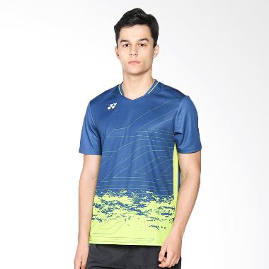 YONEX Lee Chong Wei Men V-Neck T-Shirt Badminton Pria - Dark Blue TVM10003CWOD