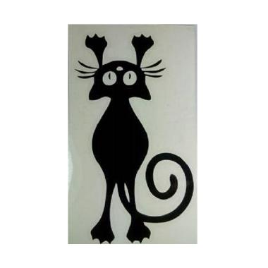 OEM Motif Kucing Gantung Decal Deko ... klar Wall Sticker - Hitam
