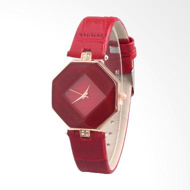 OEM Fashion Leather Jam Tangan Wanita - Merah