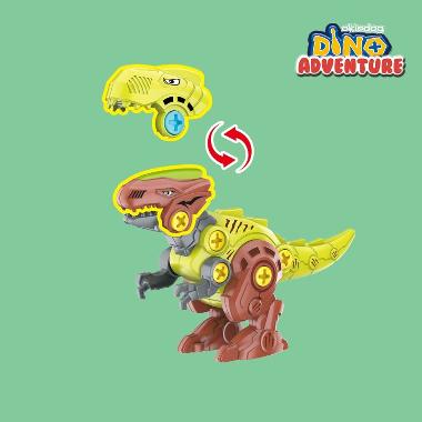 Okiedog DIY Dino Adventure - Green (Spotted Dragon - Tyrannosaurus Rex) - Mainan Bongkar Pasang Anak