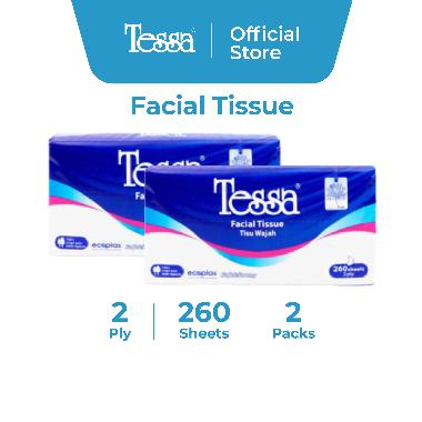 Tessa Facial Tisu [260 sheets/ 2 ply/ 2 pcs]
