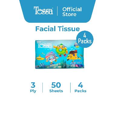 Tessa Facial Tisu Karakter [50 sheets/ 3 ply/ 4 pcs]