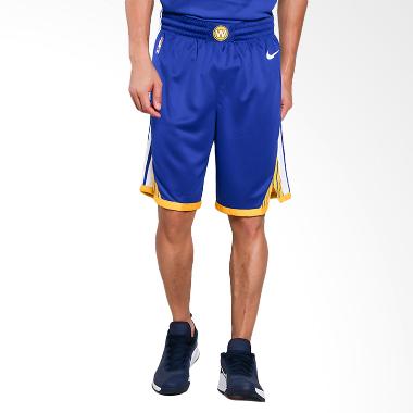 Nike Men Basketball Golden State Warriors Swingmen Short Road Celana Basket Pria [866809-495]