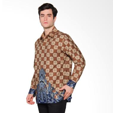 Danar Hadi Panjang Motif Ceplok Gunung Mas Kemeja Batik - Brown