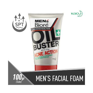 Jual Men's Biore Facial Foam Double Scrub Bright Oil Clear