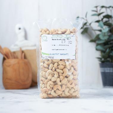 500gr Roasted Kuartet Nabati Kacang Mede Utuh Size Sedang - Besar Mete Sulawesi Oven - Cashew Nut - 