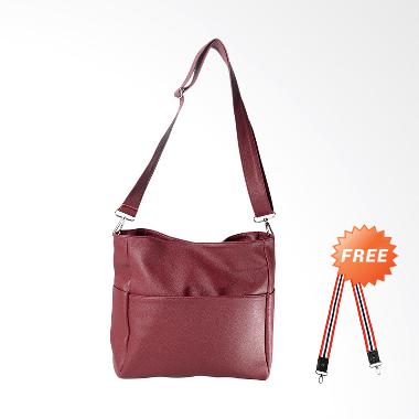 DOUBLE DISCOUNT Hanan Project Unie Hermes Sling Bags Wanita - Maroon