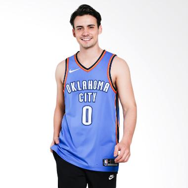 Nike Men Basketball Russell Westbrook Oklahoma City Thunder Authentic Road Jersey Basket Pria [863033-403]
