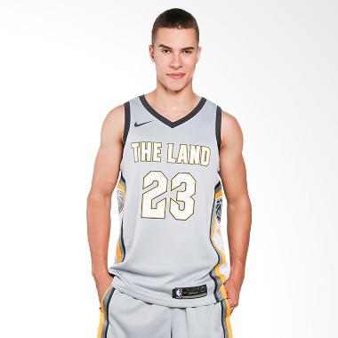 NIKE Men Basketball LeBron James Cleveland Cavaliers Swingmen Jersey Basket Pria [17 912087-007]