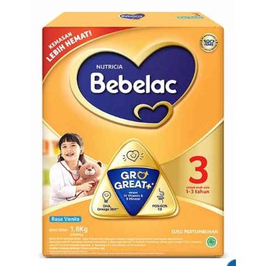 Promo Harga Bebelac 3 Susu Pertumbuhan Vanila 1800 gr - Blibli