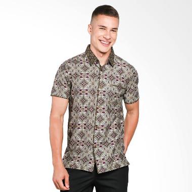 Batik Waskito Slim Fit Kemeja Batik Pria - Green