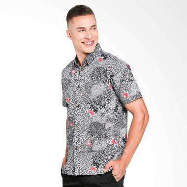 Batik Waskito Slim Fit Cotton Shirt Atasan Pria - White