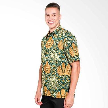 Batik Waskito Short Sleeve Shirt Kemeja Batik Pria - Green
